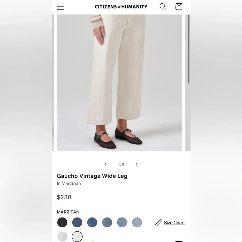 Citizens of Humanity - Gaucho Vintage Wide Leg Jeans in Marzipan - Picture 5 of 10